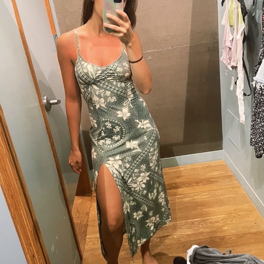 UO green maxi dress